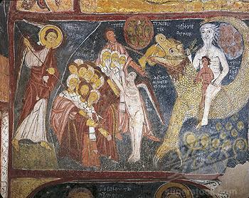 20. Nicene Empire St. John's Church 'Karsi Kilise'. Last Judgment. Byzantine fresco, detail, 1212.