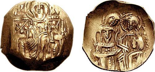 Coin issued by Michael VIII Palaeologus to celebrate the liberation of Constantinople from the Latin army, and the