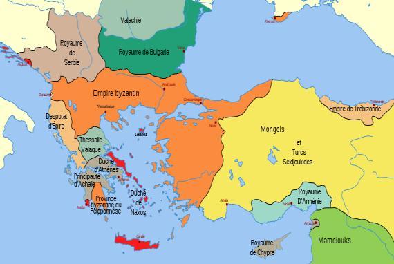Byzantine Empire in 1265 Increased awareness of Hellenism in foreign correspondence still used Romoi in official
