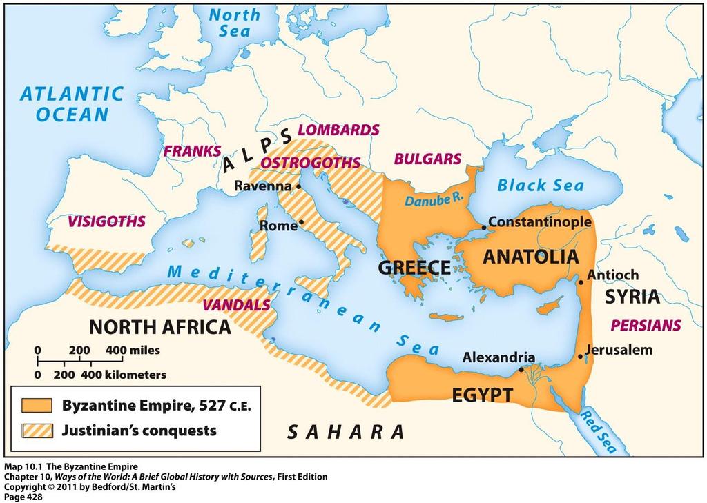 Never as large as the Roman Empire Reached its largest size during the reign of Emperor Justinian Lost many territories due to Arab/Muslim