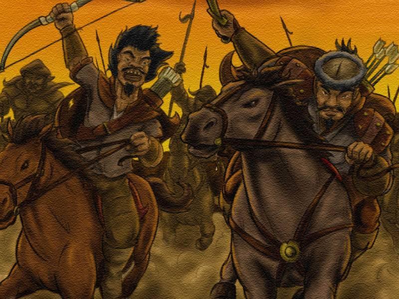 The Mongols nomadic, fierce warriors, expert horsemen from Asia Lived in kinship groups called clans Around 1200, Temujin (Genghis Khan)