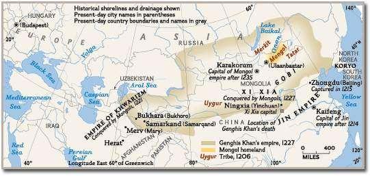 Mongol Invasions 1200 s Genghis Khan begins invading