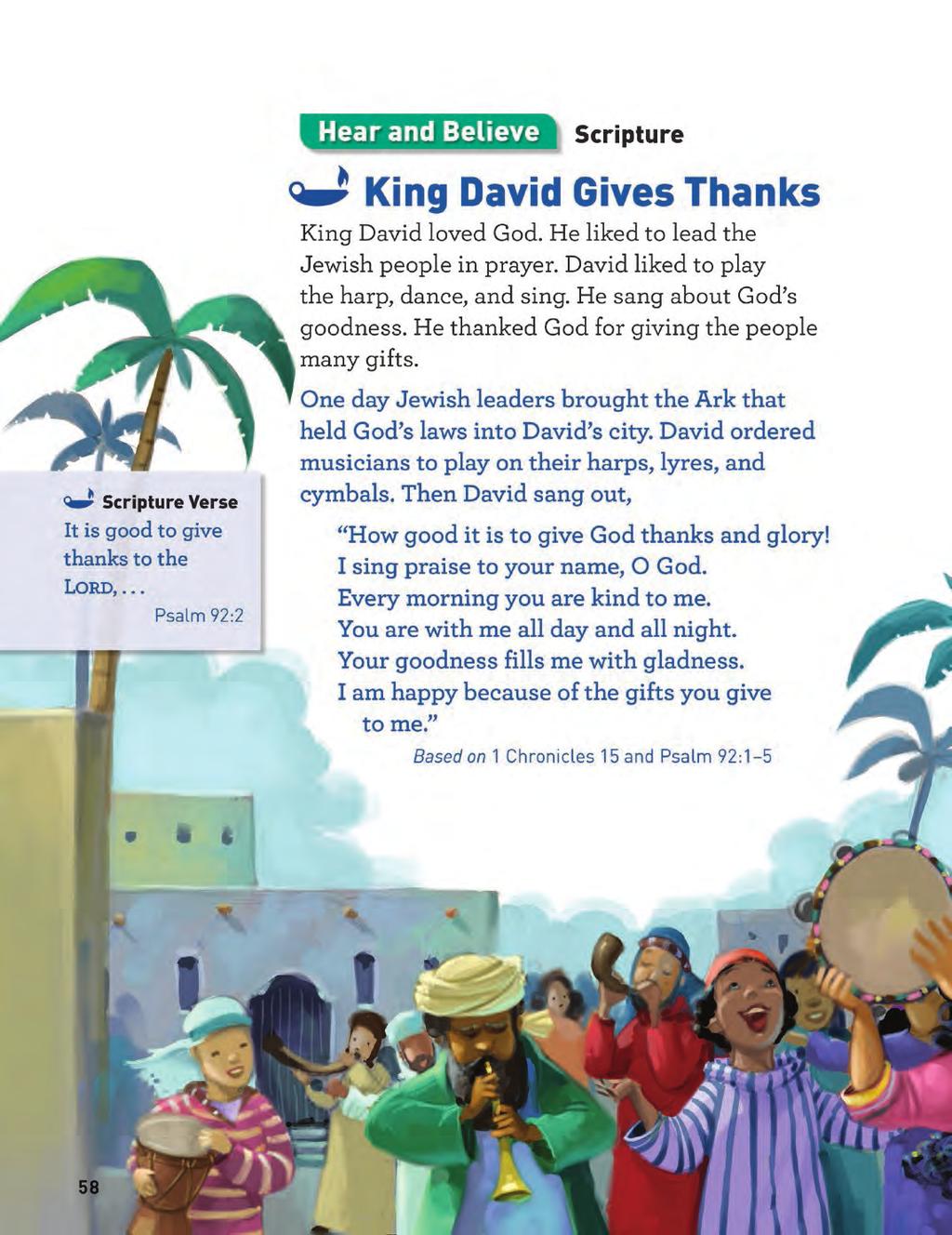Grade 2 Hear and Believe Page DOCTRINE PAGES The next two pages consist of doctrine, Scripture, liturgical texts, saints biographies, and inspirational stories.