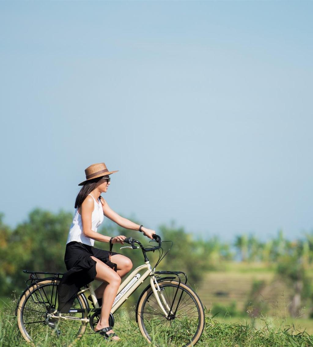 SCENIC CYCLE 4 hours IDR 950,000++ per person Hop on a bicycle and explore the area of Pererenan, one of the quiet jewels of the western Balinese coast.