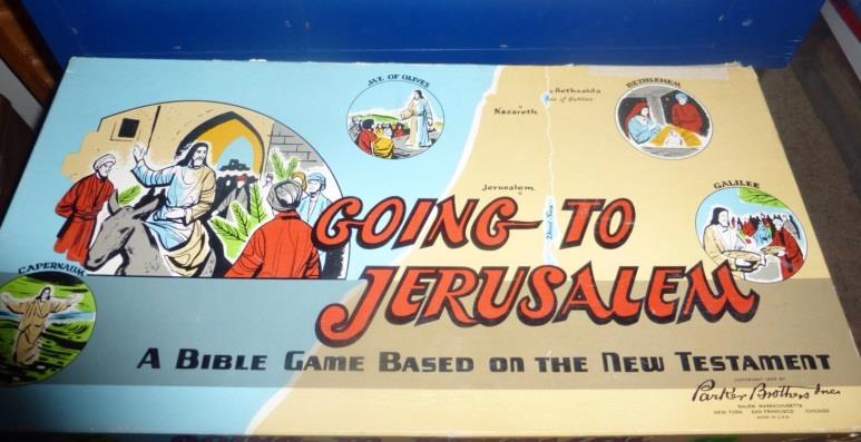 .. My husband, Ben, told me about a board game that his family had when he was a boy, and it was called Going to Jerusalem.