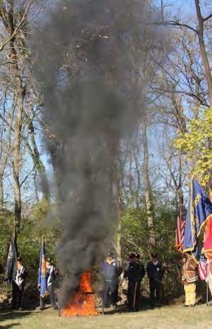 American Legion Color Guard members joined their Safety Team at the burn pit site, along with the CCSAR Nolan Carson Memorial Color Guard and its seven member Musket Unit.