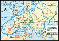 By the mid-800s the once mighty Carolingian state had begun to divide and collapse. The Frankish Kingdoms After the Treaty of Verdun, 843 The empire after Charlemagne's death.