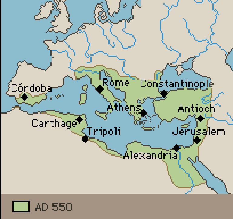 While the remnants of the Roman Empire in the West were experiencing the Dark Ages the Byzantine Empire
