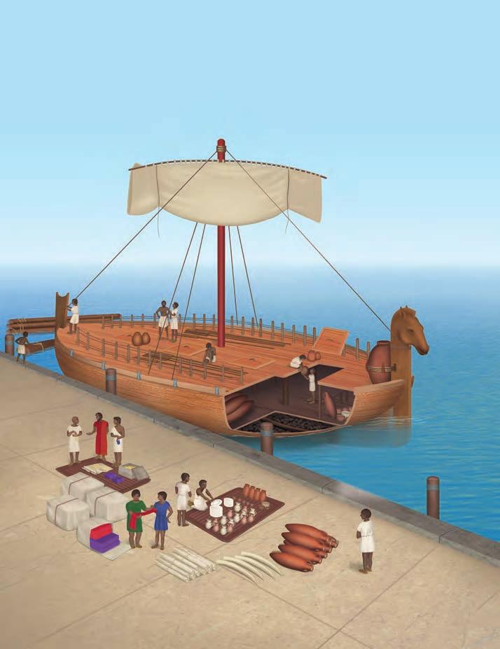 PHOENICIAN SHIP The Phoenicians sailed their ships in the Mediterranean and beyond. Through trade, the Phoenicians also had contact with Mesopotamia.