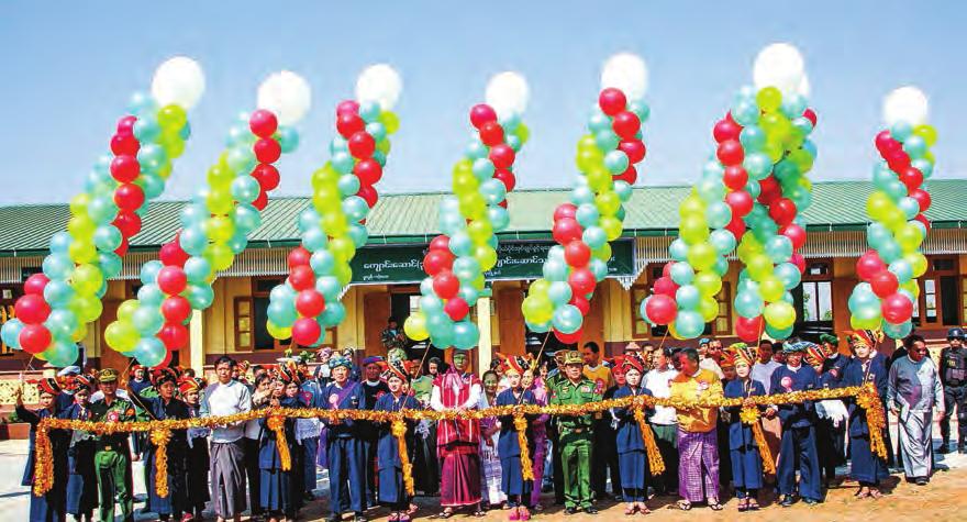 Lt-Gen Ye Aung first delivered a speech noting that the day s ceremony was an auspicious day for the country s education.