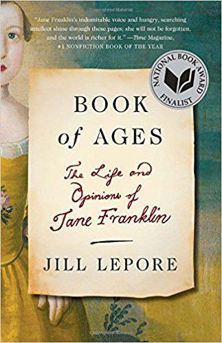 she works to create a vivid portrait of Jane Franklin. Jane kept a record of the births and deaths of her family members, calling this register her Book of Ages - hence the title of Lepore s work.