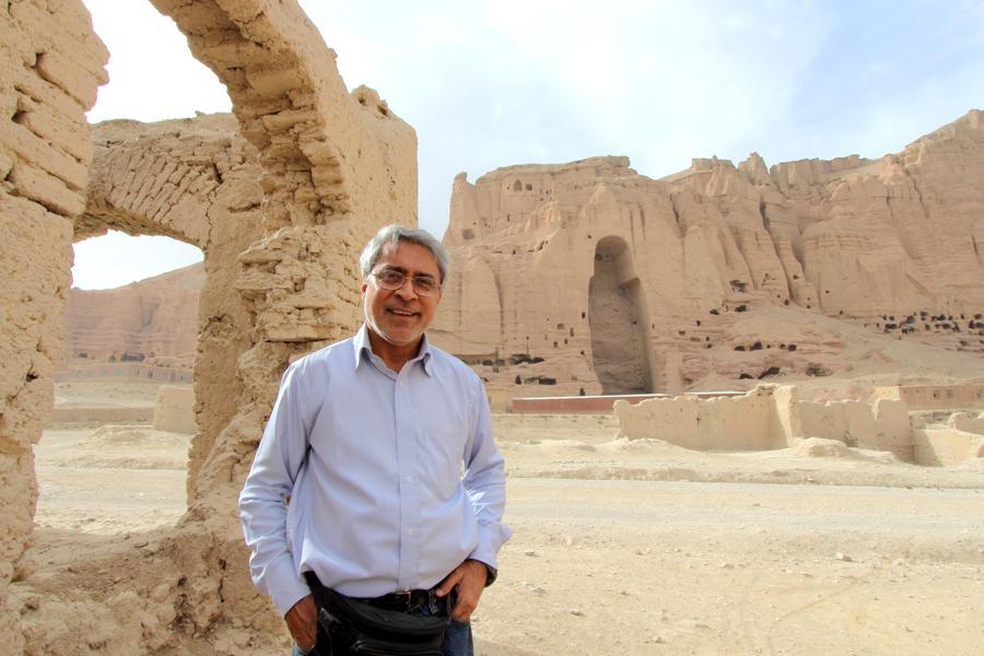 005 Art historian-photographer Benoy K Behl at the Bamiyan site.