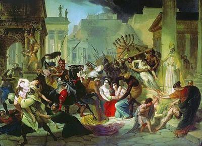 The Visigoth leader Alaric entered and captured Rome in 410 A.D.