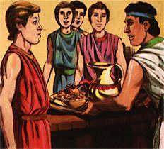 The servant gave Daniel and his friends water to drink. He gave them good food for ten days.