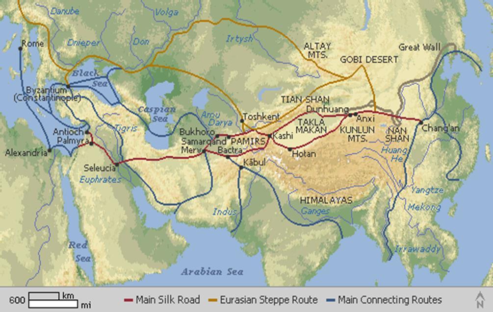 IMPORTANT ROADS Silk Road-China to Western