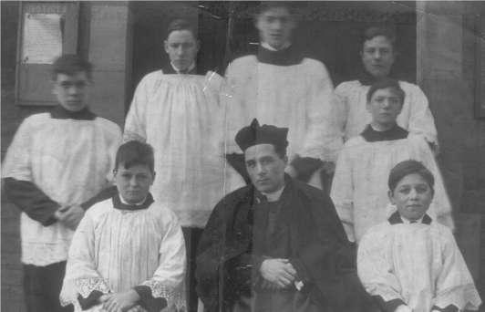 A Parish History Part 1 1849-1929 Fr. Joseph B. Hickson and altar servers in 1928 Back row (left to right): L.Liggins, P.Ruck, N.Wilson, F.Goode Front row (left to right): H.Liggins, Fr. Hickson, S.