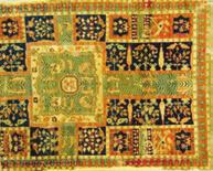 Garden carpet (Kheshti) A design in which the field of the rug is divided into squares or rectangles