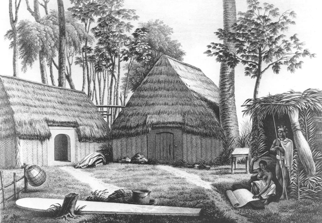 kalanimoku 11 An 1819 Depiction of Kalanimoku s Residence in Kailua, Kona by Alphonese Pellion.