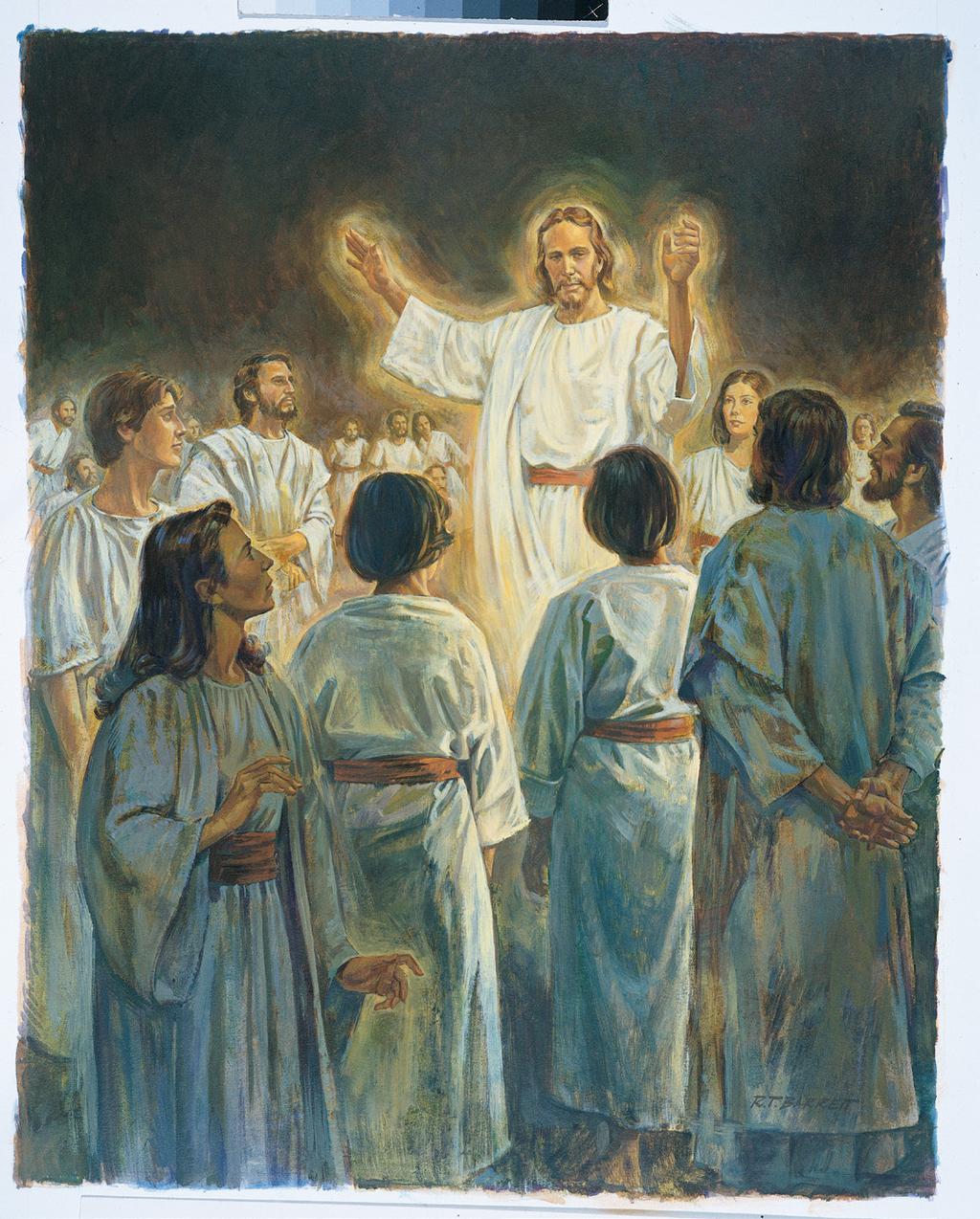 ILLUSTRATION BY ROBERT BARRETT He organized his forces and appointed messengers, clothed with power and authority, and commissioned them to go forth and carry the light of the gospel to them that