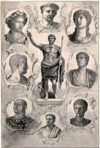 The emperors Augustus Tiberius Caligula Claudius