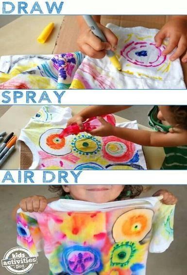 Reverse tie Dye can also be achieved by using a coloured item and using