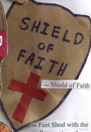 2 We are to TAKE UP the shield of faith The Roman shield was quite large, about 30 X 60 inches It was made of 3 layers of wood sandwiched together making it a big thick plank of wood.