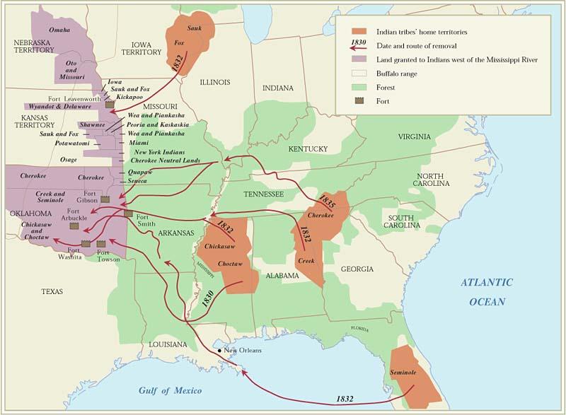 Indian Removal Act - 1830 Moved 100,000 Native Americans All tribes east of the