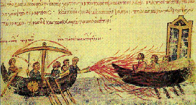 When Muslims tried to invade Byzantium, the Byzantine forces used a weapon called Greek fire against