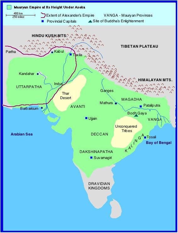 India Mauryan Empire 1 What areas of India did the Aryans spread into? How do we know about this spread of the Aryans?