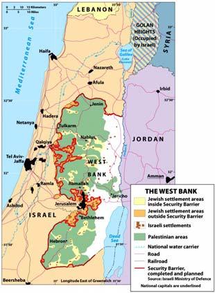 Nations Israeli state Palestinian state 1967: Israeli control over