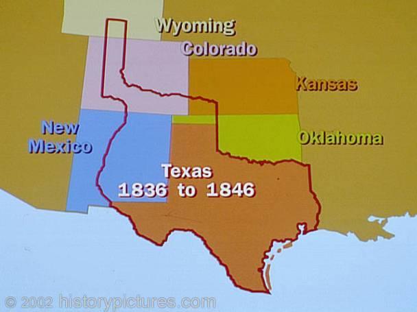 Republic of Texas, 1836-1846 The land area governed by the Republic of Texas was much larger than the eventual state of Texas,
