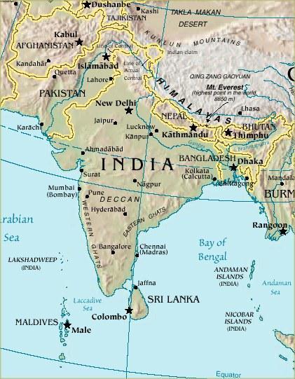 The Subcontinent Huge peninsula Pushes out into the Indian