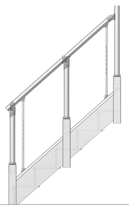 To install the Landing Handrail Connector simply slide it onto the top newel and secure using the 30mm screw provided, making sure you have lined it up with your landing baserail.