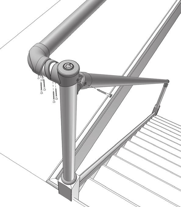 If you have a return landing, then our 90 o Elbow (AXLQT) can be used to achieve this, in conjunction with a Landing Handrail Connector (AXEVLHC) and short piece of handrail.