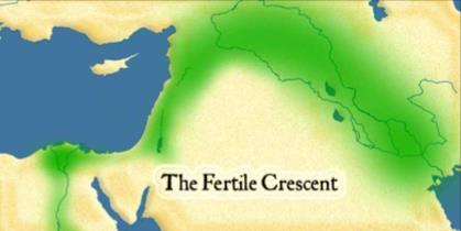 GEOGRAPHY Known as the cradle of civilization considered the beginning of ancient times lies between Tigris and Euphrates rivers Greek for land between two rivers farmers