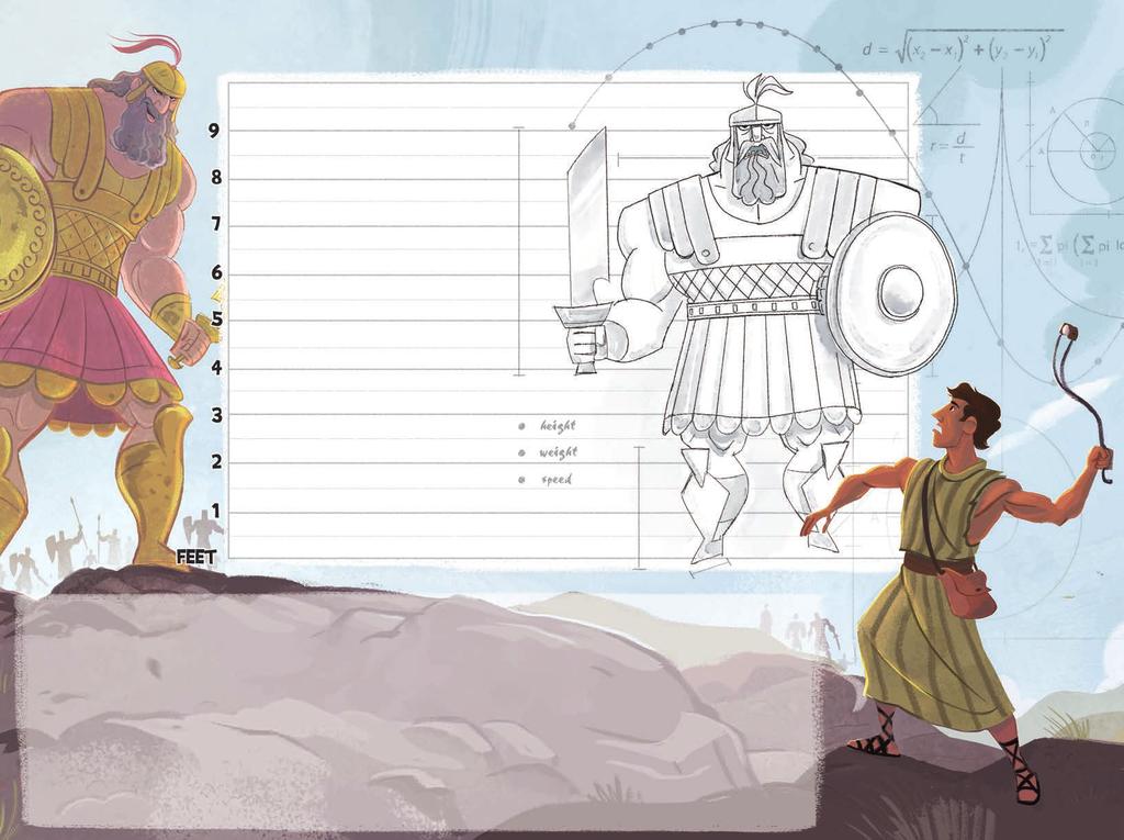 Facing a Giant Use the scale to draw a picture of yourself next to Goliath. Goliath was more than 9 feet tall!