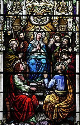 THE THIRD GLORIOUS MYSTERY The Descent of the Holy Ghost O glorious Mother Mary, meditating on the Mystery of the Descent of the Holy Ghost, when, the Apostles being assembled with thee in a house in