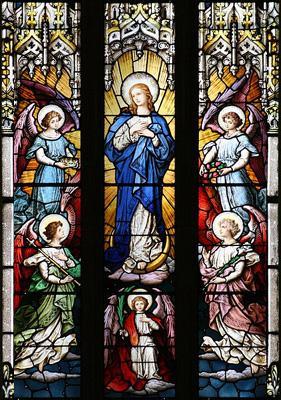 THE FOURTH GLORIOUS MYSTERY The Assumption of Our Blessed Mother Into Heaven O glorious Mother Mary, meditating on the Mystery of thy Assumption into Heaven, when, consumed with the desire to be