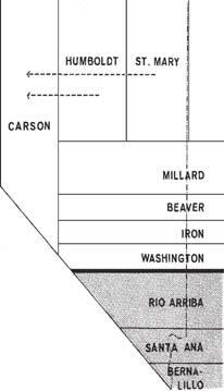 Historical and Political Data 117 MAP 11 1859 Carson County reorganized and no longer attached to Great Salt Lake County, Utah Territory. Humboldt and St.