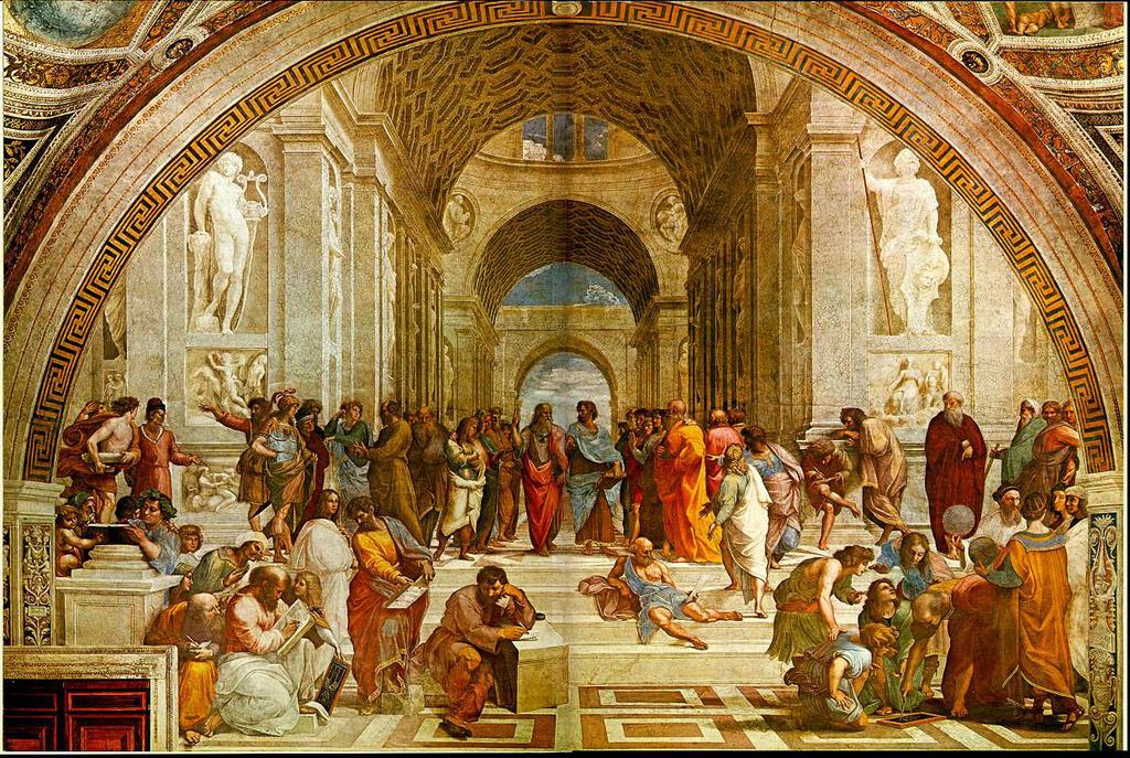 Philosophers Love Learning! This painting, created by Raphael (1483-1520), is entitled "The School of Athens.