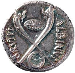 The mint master of this coin, Decimus Iunius Brutus Albinus, came from such a family.