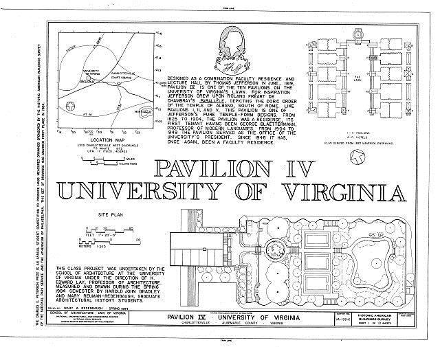 9. Designs for the University of Virginia University of Virginia, Pavilion IV, East Lawn, University of Virginia campus,