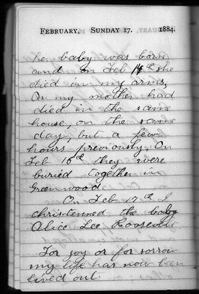 17. Journal Entry made by Theodore Roosevelt Description: A journal entry from Theodore Roosevelt dated February 16th, 1880.