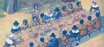 Who helps the Pilgrims? The Pilgrims, like the colonists of Jamestown, Virginia, had their own starving time. By spring almost half of them had died.