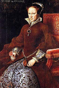 Mary, daughter of Henry VIII w/ Catherine of Aragon came to throne in 1553 Wanted to restore England to Catholicism