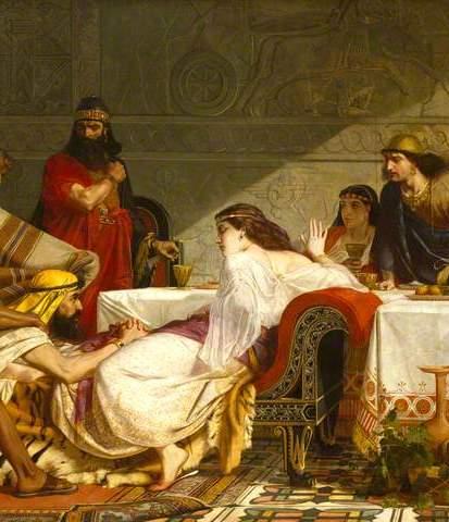 v. 8 In his panic, Haman broke all court protocols: He threw himself before the queen pleading for mercy. No men, other than assigned eunuchs and kings, were to come within 7 paces of harem women.