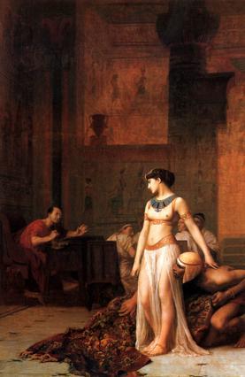 05 How Caesar met Cleopatra In Egypt, 53-year-old Caesar met Cleopatra, an intelligent young woman of 21 years of age. He installed her as pharaoh.