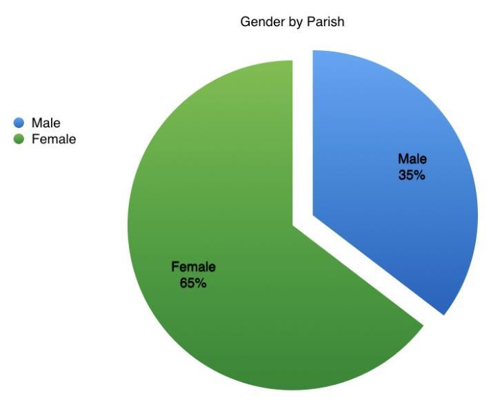 Question 1: What is your gender? 65 percent female and 35 percent male.