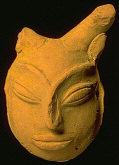 Mask, 2700-1200 BC, H: 2 inches, 13 14 Toy Carts, Nausharo, 2700-1200 BC, L: 6.