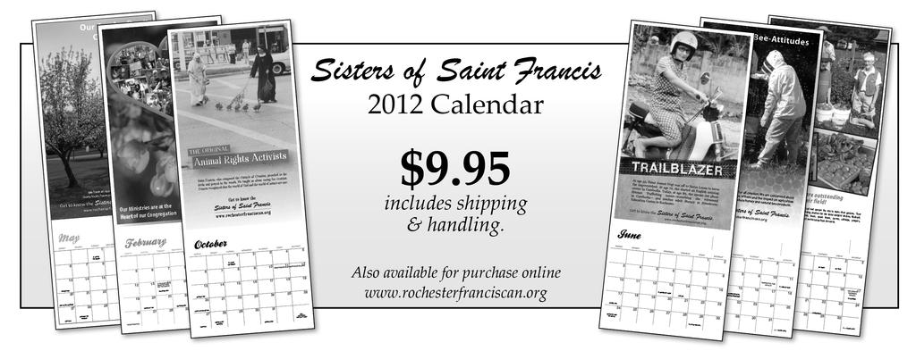 , April 22 Celebrate Earth Day: A Walk at Assisi Heights Free will donation 2012 Rochester Franciscan Calendar 9.